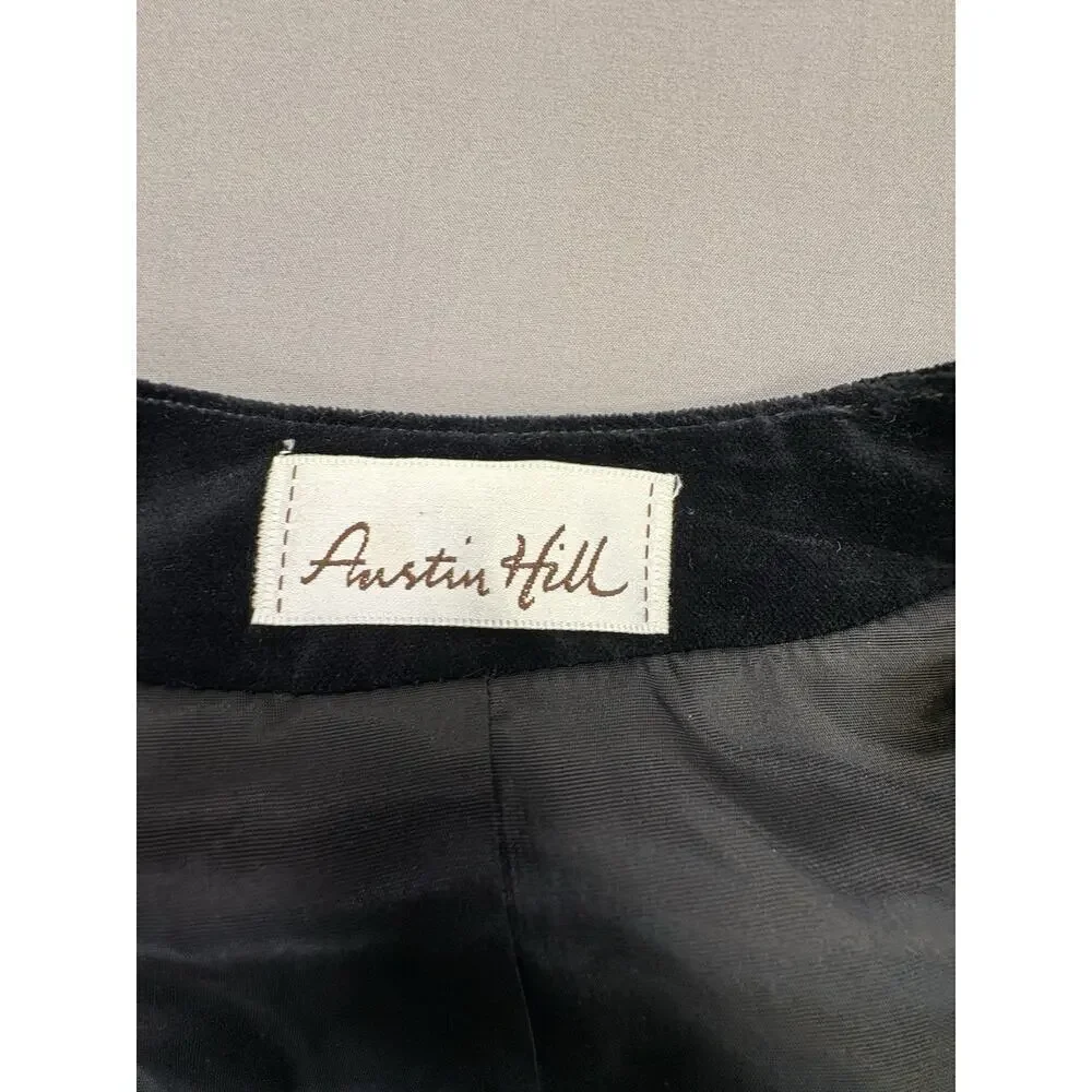 Vintage Austin Hill Black Velvet Lined Blazer Women’s 10